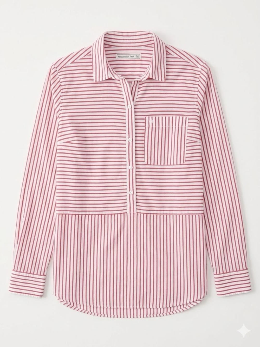 Abercrombie & Fitch Pink Stripe Button Down Shirt Preppy Womens